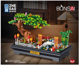 Zhe Gao Building Block Mini Bonsai Series, Green Pine, Mini Block, 1426 Pcs, (00899)
