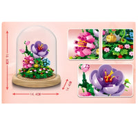 Zhe Gao Building Block Eternal Flower Series, Violet Bonsai with Dust Cover, Mini Block, 500 Pcs, (00975)