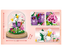 Zhe Gao Building Block Eternal Flower Series, Lily with Dust Cover, Mini Block, 545 Pcs, (00976)