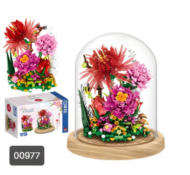 Zhe Gao Building Block Eternal Flower Series, Chrysanthemum with Dust Cover, Mini Block, 625 Pcs, (00977)