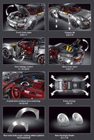 TGL Building Block, Technic Series, GR2 RS 911 Silver Grey (T5026B) 3389 Pieces, 1:8 Scale, Static Version