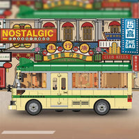Zhe Gao Building Block, Nostalgic Classic Hong Kong 1980's Green Mini Bus (991013) 718 Pieces