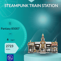 Pantasy Building Block, Steam Punk Series, Steampunk Train Station (85007) 2723 Pieces