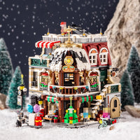 LOZ 1054 Christmas Coffe Shop 2506PCS Modular House Model Building Set
