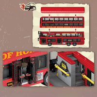 Zhe Gao Building Block, Nostalgic Classic Hong Kong Kowloon Bus in Traditional Red (991012) 891 Pieces