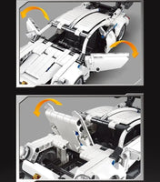 TGL Building Block, Pull Back Car Series, White Classic Supercar (T3005) 448+ Pieces