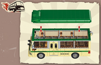 Zhe Gao Building Block, Nostalgic Classic Hong Kong 1980's Green Mini Bus (991013) 718 Pieces