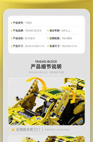TGL Building Block, Pull Back Car Series, Yellow Classic Supercar (T3005) 456+ Pieces