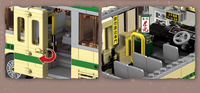 Zhe Gao Building Block, Nostalgic Classic Hong Kong 1980's Green Mini Bus (991013) 718 Pieces