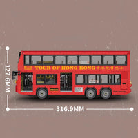 Zhe Gao Building Block, Nostalgic Classic Hong Kong Kowloon Bus in Traditional Red (991012) 891 Pieces