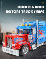 Mould King Building Block, Power Brick Series, Peterbilt 389 Heavy Container Truck with Control (15001) 839 Pieces