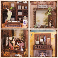 CUTEBEE DIY Wooden Book Nook Kit Ink Rhyme Bookstore)