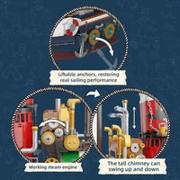 Pantasy Building Block, Popeye Series, Popeye Treasure Hunt Steamship (86402) 2500 Pieces