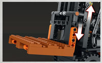 Reobrix Technic 22002 Forklift Building Blocks Set, MOC Remote Control Fork Truck Toy, Construction Machinery Model