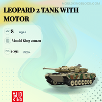 Mould King Building Block, Military Leopard 2 Tank with remote control (20020) 1091 Piecesing Set