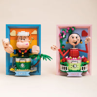 Pantasy Building Block, Popeye Series, Popeye & Olive 3D Portrait Painting (86403, 86404) 400+ Pieces