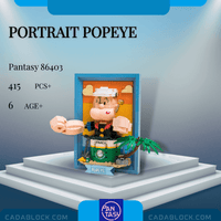 Pantasy Building Block, Popeye Series, Popeye & Olive 3D Portrait Painting (86403, 86404) 400+ Pieces