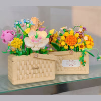 Balody Building Block, Eternal Flower Rose Basket Gypsophila Plant with Drawer and  Light Mini Blocks, 1277 Pieces (21071)