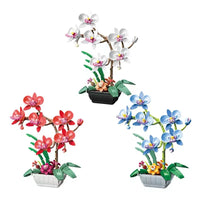 Jaki Orchid flower with pot for 3 different colours building block 2901 29011 29012