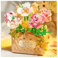 Balody Building Block, Eternal Flower Sunflower Basket Plant with  Drawer and Light Mini Blocks, 1295 Pieces (21072)