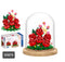 Zhe Gao Building Block Eternal Flower Series, Red Rose with Dust Cover, Mini Block, 500+ Pcs, (00973)