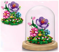 Zhe Gao Building Block Eternal Flower Series, Violet Bonsai with Dust Cover, Mini Block, 500 Pcs, (00975)