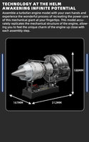TECHING DM121 Dual Spool Turbofan Engine Model Kit, 300+Pcs Metal Aircraft Jet Engine for Adults, Scale 1/12 (Special order online Only)