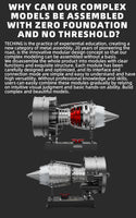 TECHING DM121 Dual Spool Turbofan Engine Model Kit, 300+Pcs Metal Aircraft Jet Engine for Adults, Scale 1/12 (Special order online Only)