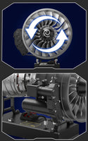 TECHING DM121 Dual Spool Turbofan Engine Model Kit, 300+Pcs Metal Aircraft Jet Engine for Adults, Scale 1/12 (Special order online Only)