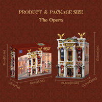 Pantasy 85019 Vintage European Grand Theater Building Set with Crystal Chandelier, Transparent Dome&Expandable Street Scenes Retro Collectible
