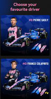 CADA 64012WBWT Alpine Formula One Team A525, 1:8 Formula 1  Model in Blue/Pink with Authentic Details
