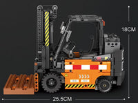 Reobrix Technic 22002 Forklift Building Blocks Set, MOC Remote Control Fork Truck Toy, Construction Machinery Model