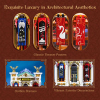 Pantasy 85019 Vintage European Grand Theater Building Set with Crystal Chandelier, Transparent Dome&Expandable Street Scenes Retro Collectible