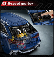Pre-order Cada C61515W 1:8 Audi RS6 Super Sport Car 4663pcs Building Blocks Sets
