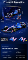 CADA 64012WBWT Alpine Formula One Team A525, 1:8 Formula 1  Model in Blue/Pink with Authentic Details