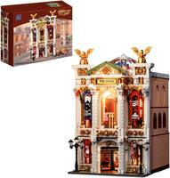 Pantasy 85019 Vintage European Grand Theater Building Set with Crystal Chandelier, Transparent Dome&Expandable Street Scenes Retro Collectible