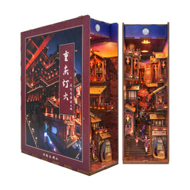 Tonecheer TQ121  Lights in Chongqing Book Nook 3D Wooden Puzzle