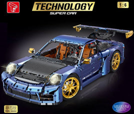 TGL Building Block, Technic Series, GR2 RS 911 Metalic Blue (T5037) 5588 Pieces, 1:6 Scale, Static Version