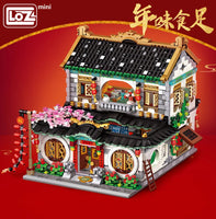 LoZ Mini Building Block, Street Series, Siheyuan New Year's Eve Family Reunion Dinner (1034) 3425 Pieces