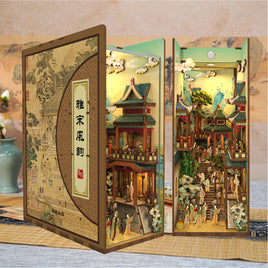 Tonecheer TQ118 Song Dynasty Culture 3D Puzzle Wood Book Nook Shelf Insert