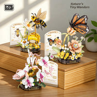 LOZ insect mini blocks series LOZ 4117-4119 insect chirping flower realm butterfly bee orchid mantis specimen assembly science populariza