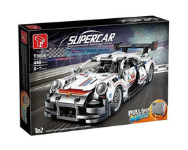 TGL Building Block, Pull Back Car Series, White Classic Supercar (T3005) 448+ Pieces