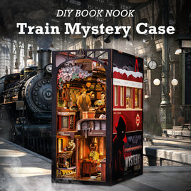 CUTEBEE Book Nook BTouch Light Dust Cover  Train Mystery Detective Doll Hosue