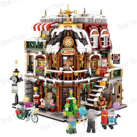 LOZ 1054 Christmas Coffe Shop 2506PCS Modular House Model Building Set