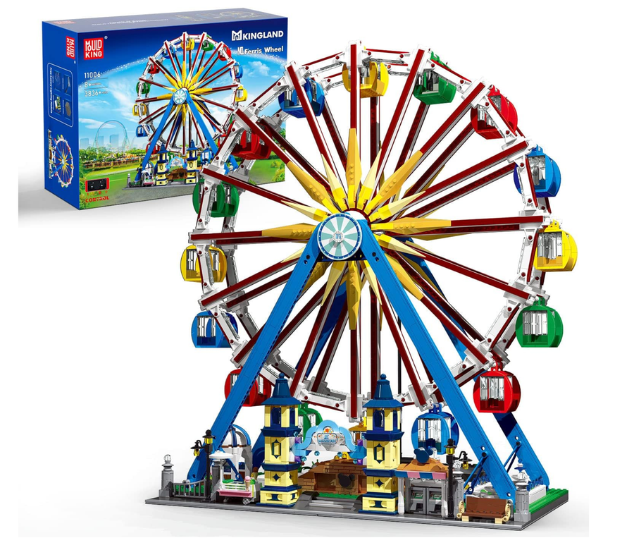 Mould King Building Block: Motorized Ferris Wheel with LED Light (1100 ...