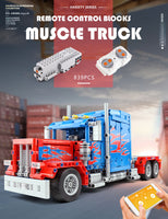 Mould King Building Block, Power Brick Series, Peterbilt 389 Heavy Container Truck with Control (15001) 839 Pieces