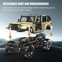 Mould King 13184 Remote Controlled Off-Road Wrangler Building Set | 3,621 PCS Scale 1:6