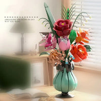 MJI 13069 Elegant Mixed Flower Bouquet Building Blocks Set 566PCS
