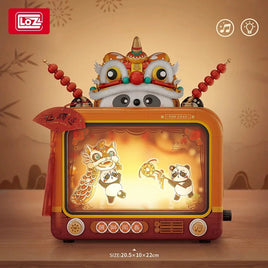 LOZ-1966 Panda shadow play TV Spring Festival building blocks