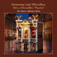 Pantasy 85019 Vintage European Grand Theater Building Set with Crystal Chandelier, Transparent Dome&Expandable Street Scenes Retro Collectible